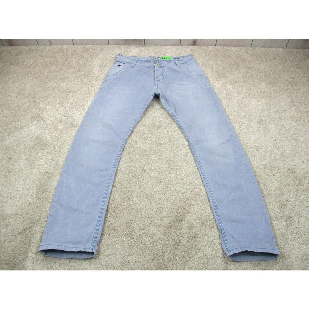Scotch & Soda Jeans Men 32 Blue Denim Mailer Tapered Leg Light Wash Cotton 32x29